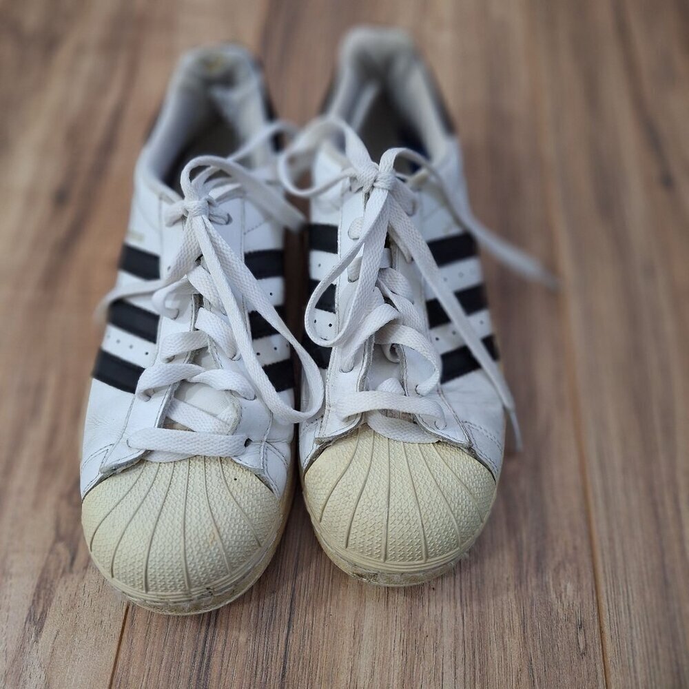 Adidas Original Mens 7 superstar hard Shell Toe White Black Vintage